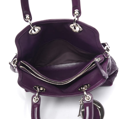Christian Dior Lambskin Cannage Medium Granville Tote Purple 5 of 15
