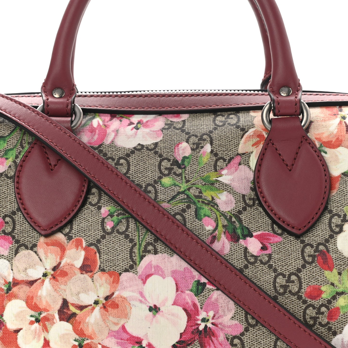 GG Supreme Monogram Blooms Small Boston Beige Multicolor Dry Rose