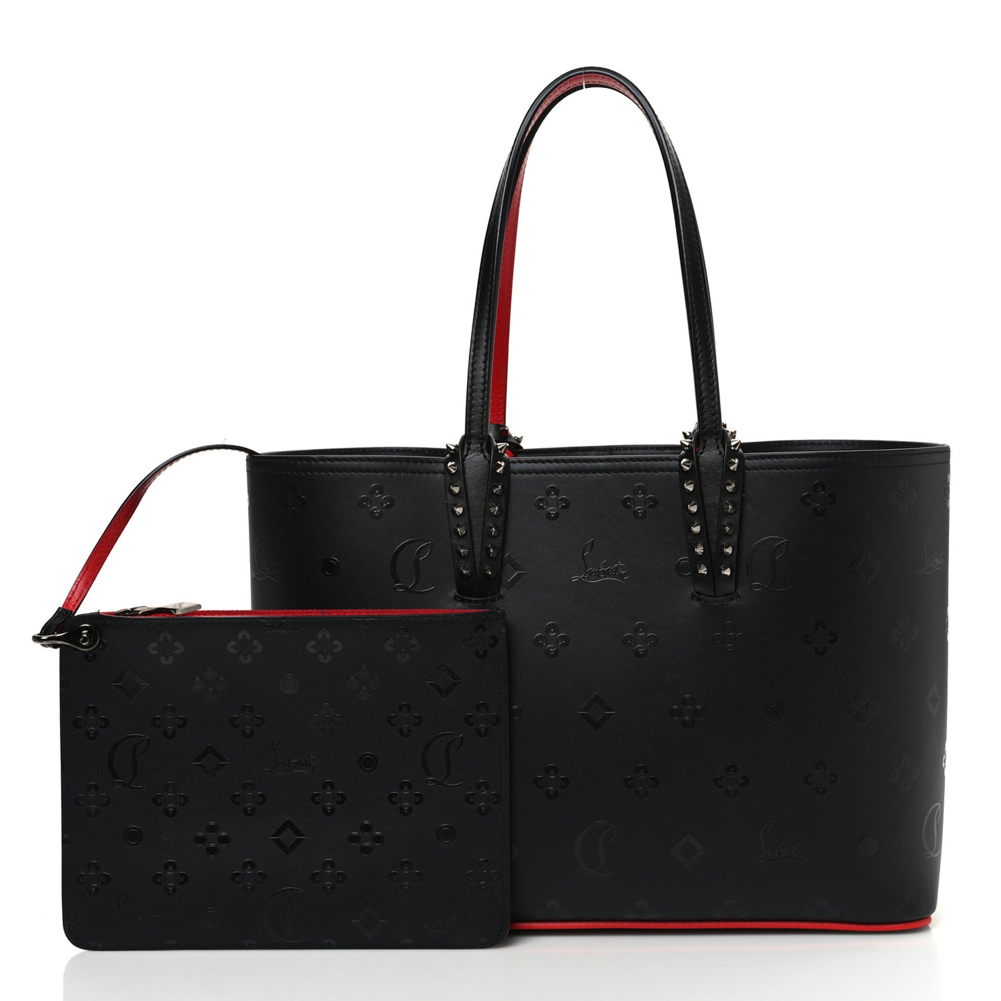 Calfskin Loubinthesky East West Cabata Tote Black