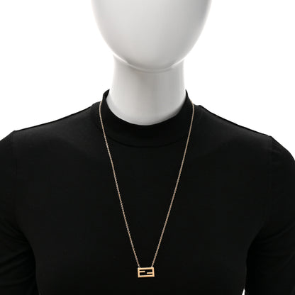Fendi Bronze Baguette Necklace Gold 2 of 6
