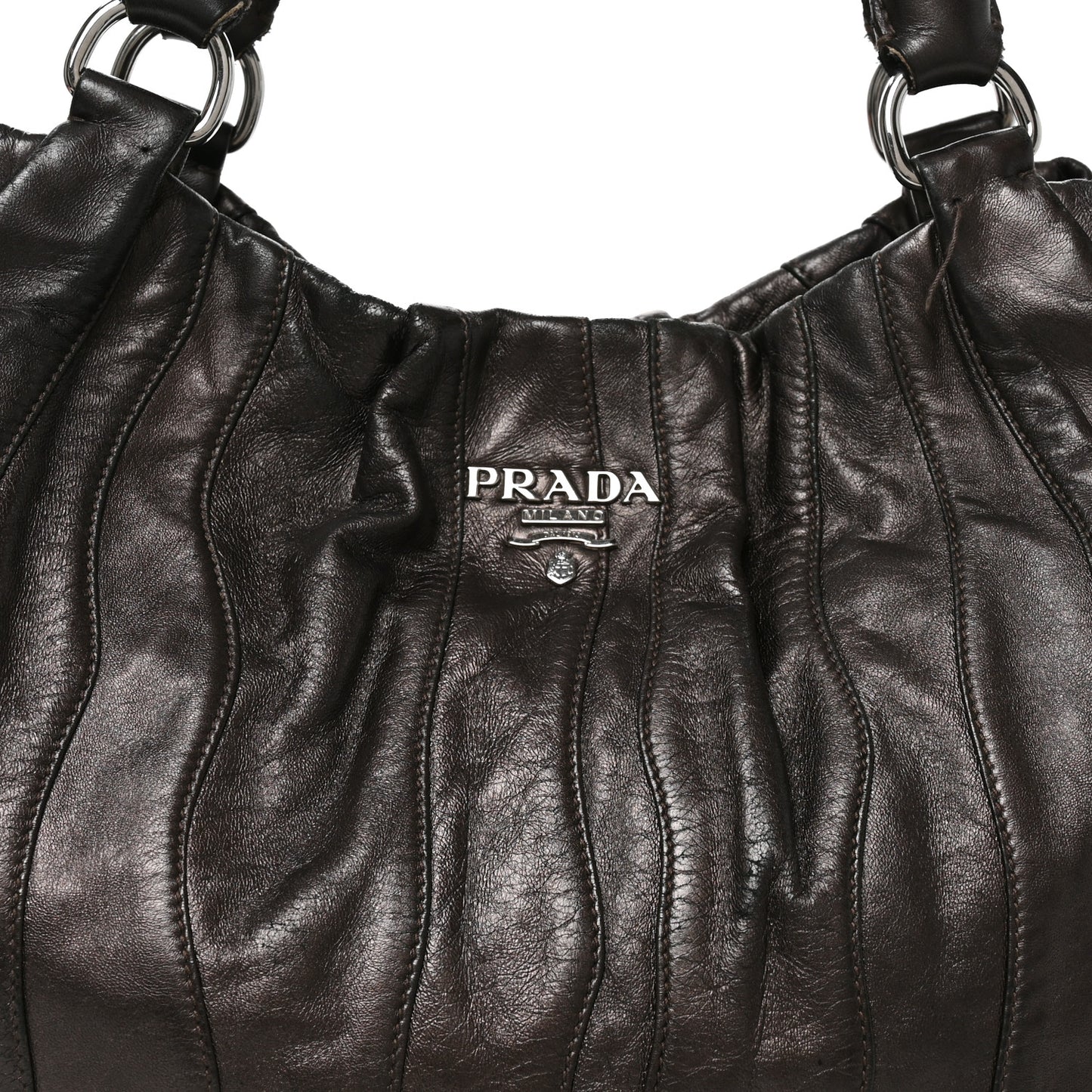 Nappa Pleated Hobo Grafite Mordore