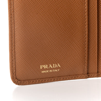 Prada Saffiano Metal Compact Wallet Caramel 9 of 11