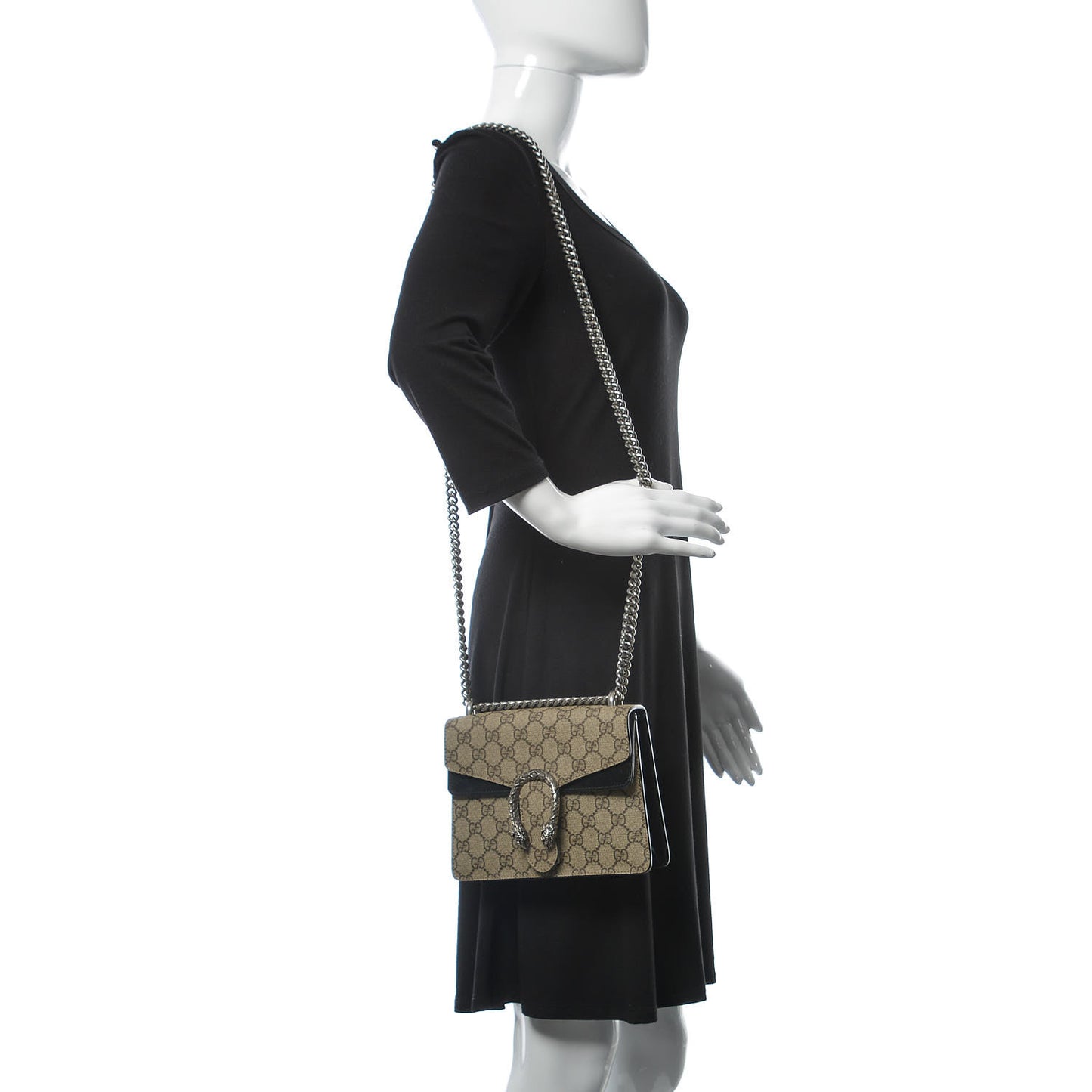 GG Supreme Monogram Mini Dionysus Shoulder Bag Black