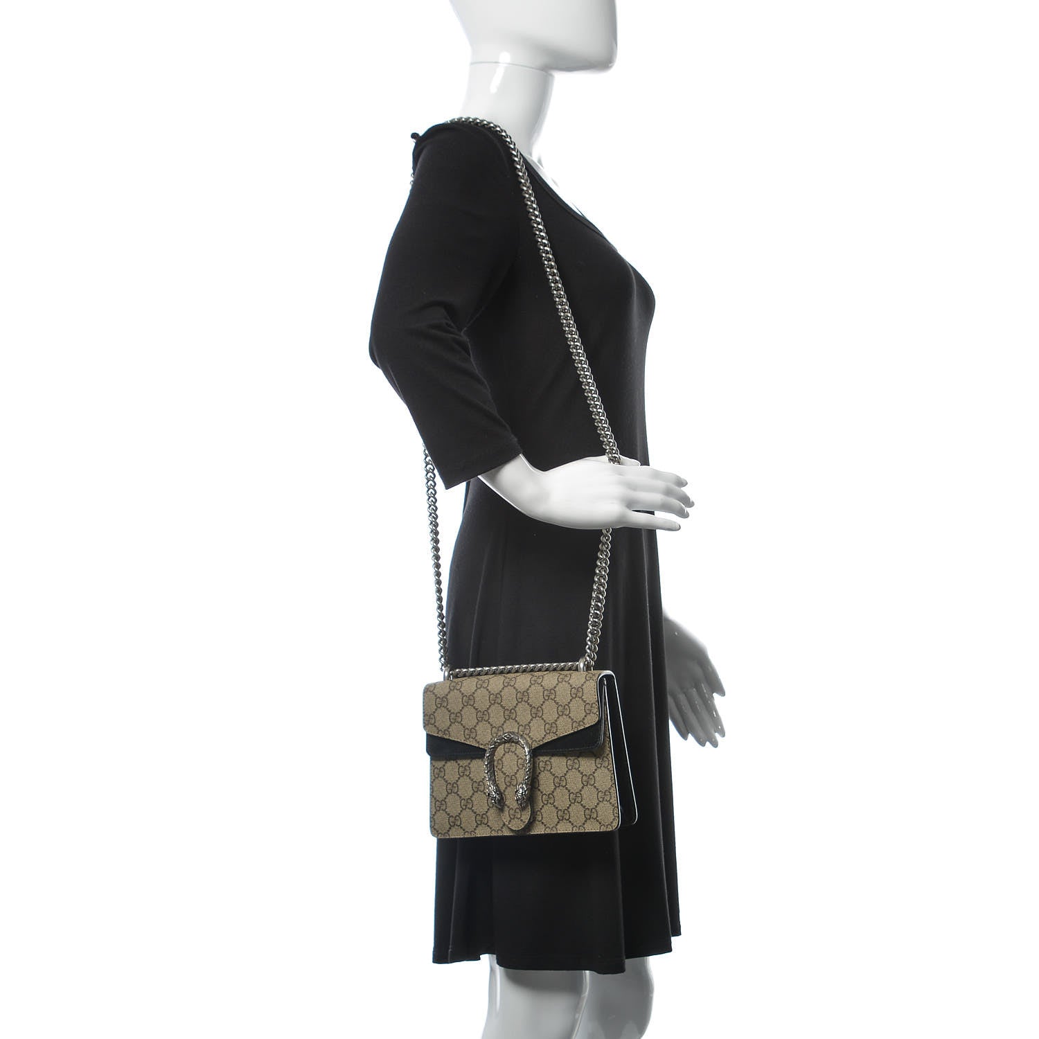 Gucci GG Supreme Monogram Mini Dionysus Shoulder Bag Black 2 of 13
