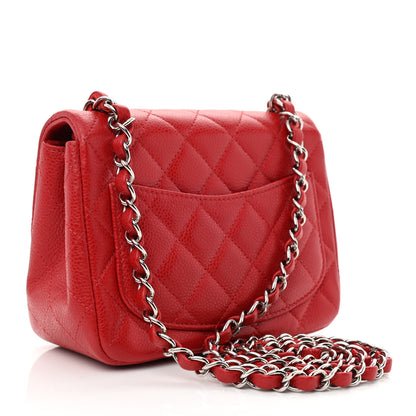Chanel Caviar Quilted Mini Square Flap Red 3 of 11