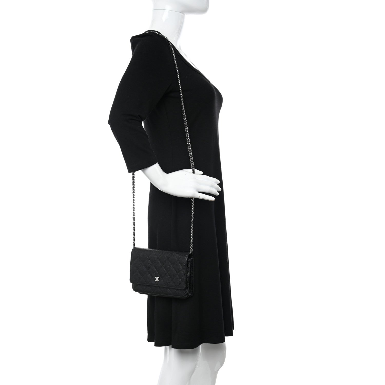 Chanel Caviar Quilted Wallet on Chain WOC Black 2 of 11