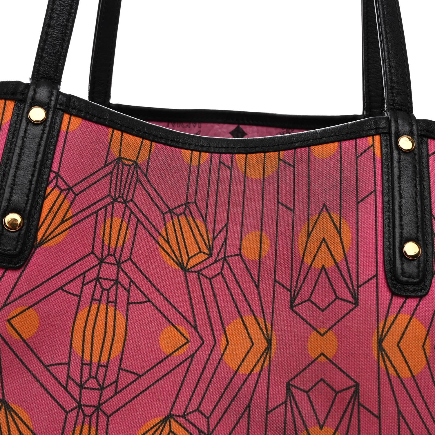 MCM Visetos Large Project Reversible Shopper Tote Pink 18 of 18