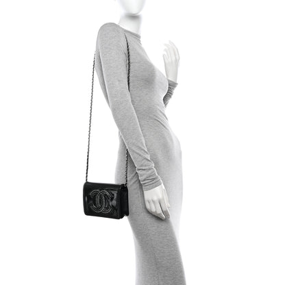 Chanel Patent Strass Wallet On Chain WOC Black 2 of 12