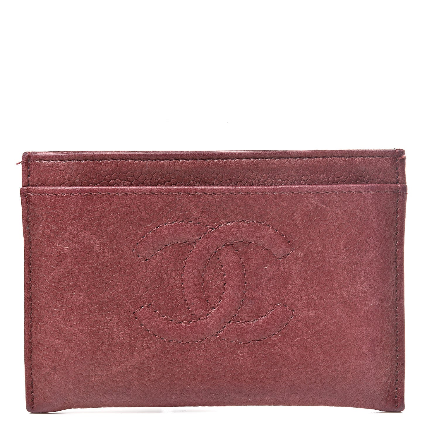 Chanel Caviar Timeless CC Card Holder Bordeaux 1 of 15