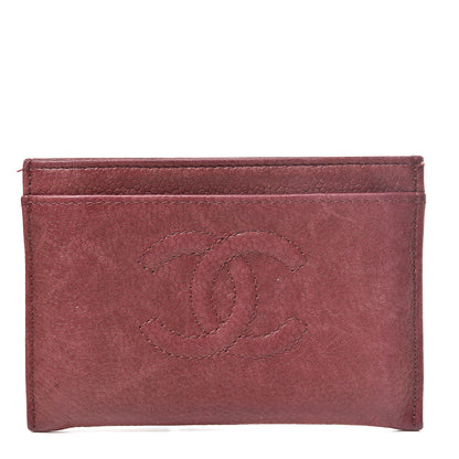 Chanel Caviar Timeless CC Card Holder Bordeaux 1 of 15