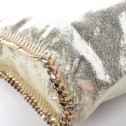 Stella McCartney Metallic Crackle Shaggy Deer Falabella Fold Over Tote Gold 15 of 15