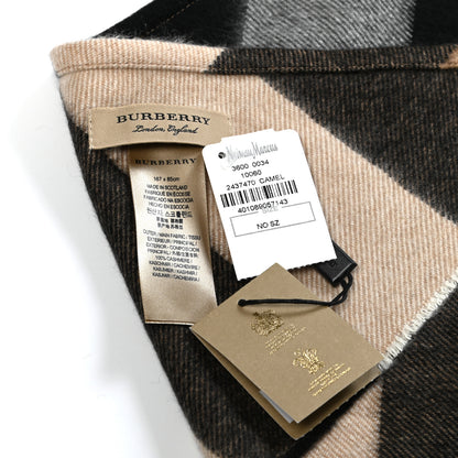 Burberry Cashmere Half Mega Check Bandana Scarf Camel 2 of 3