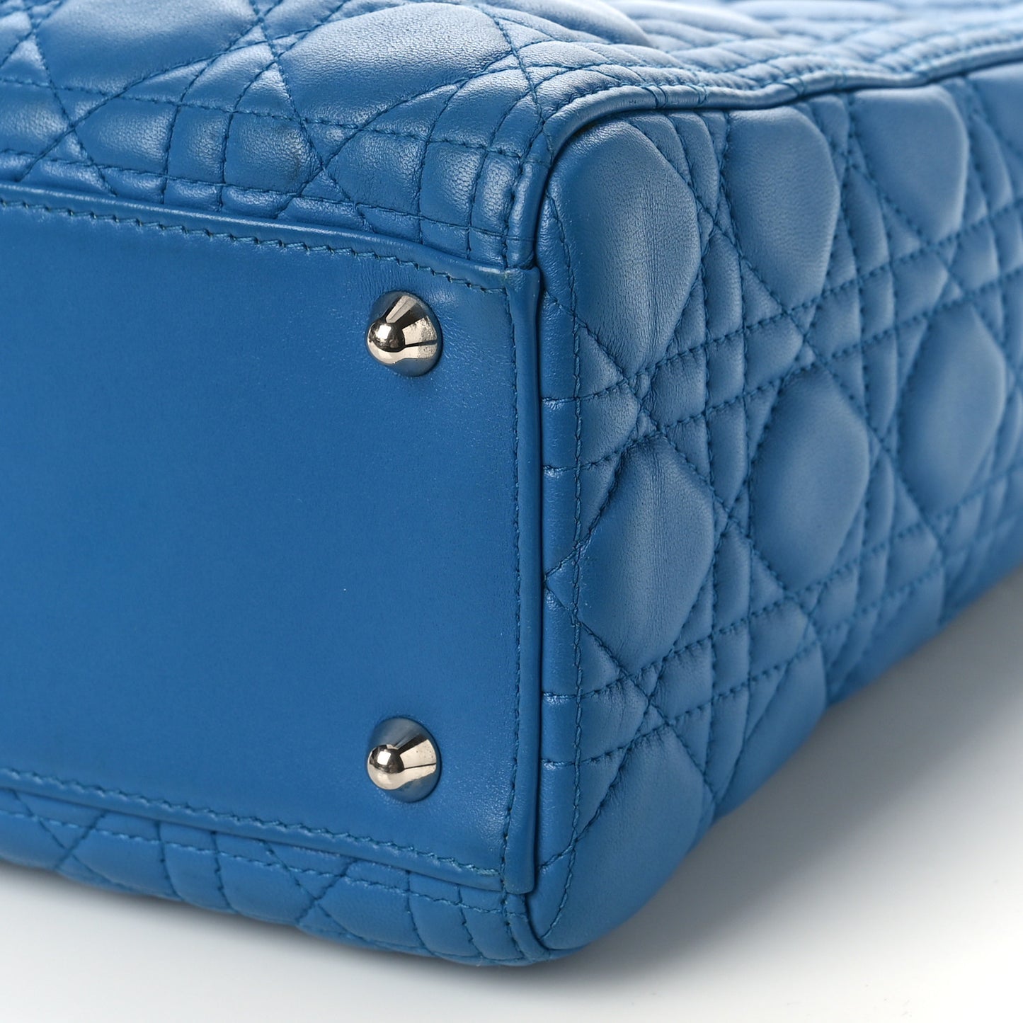 Lambskin Cannage Large Lady Dior Blue