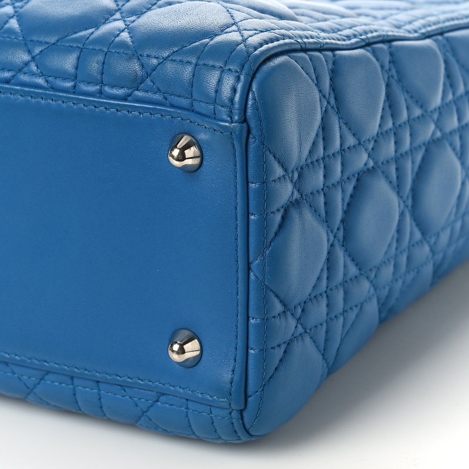 Christian Dior Lambskin Cannage Large Lady Dior Blue 9 of 9