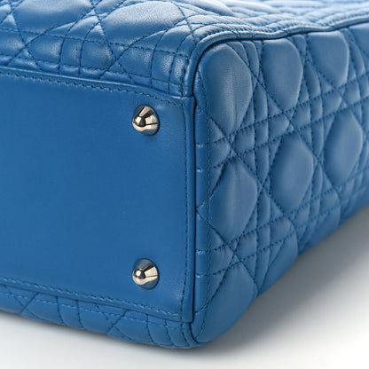 Christian Dior Lambskin Cannage Large Lady Dior Blue 9 of 9