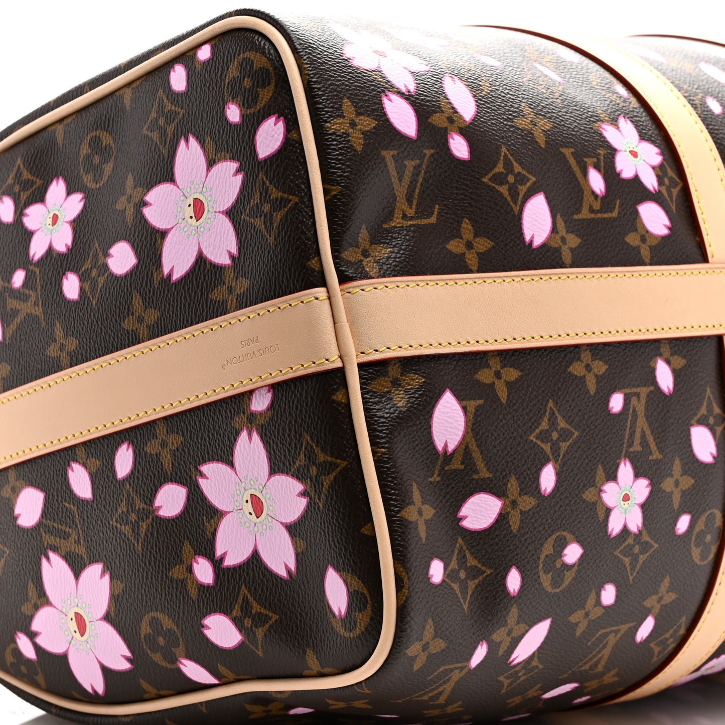 LV X TM Monogram Cherry Blossom Keepall Bandouliere 45 Sakura Brown