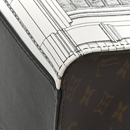 Louis Vuitton X FORNASETTI Calfskin Architettura Onthego MM Black White 15 of 17