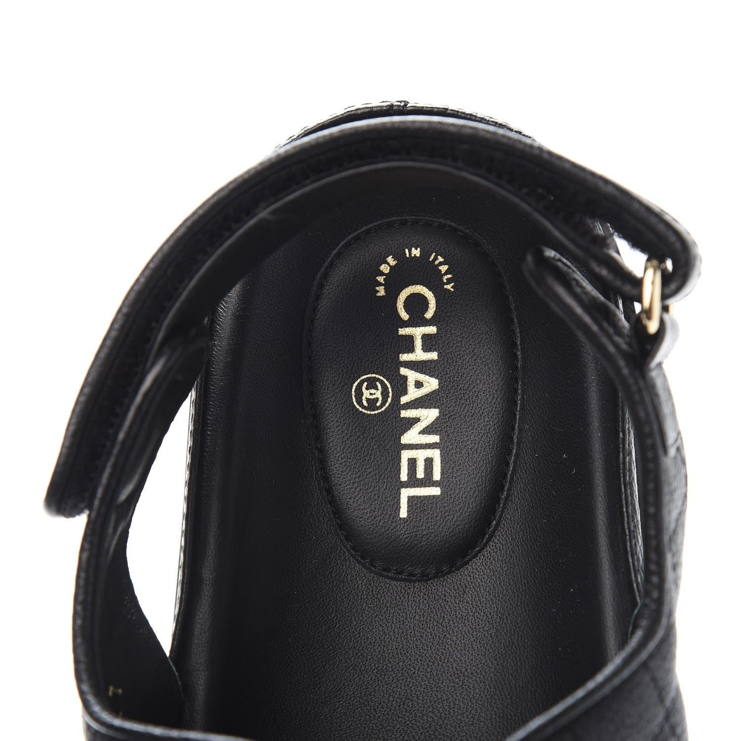 Chanel Grained Calfskin Velcro Dad Sandals 41 Black 6 of 9