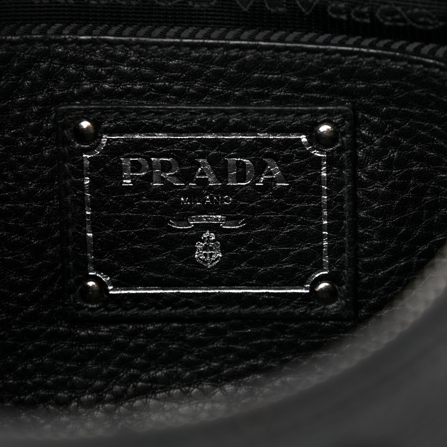 Prada Vitello Daino Zippered Crossbody Bag Black 5 of 9