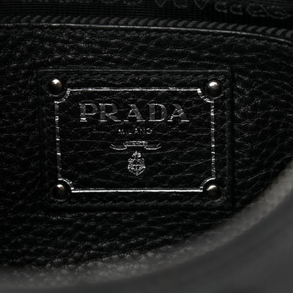 Prada Vitello Daino Zippered Crossbody Bag Black 5 of 9