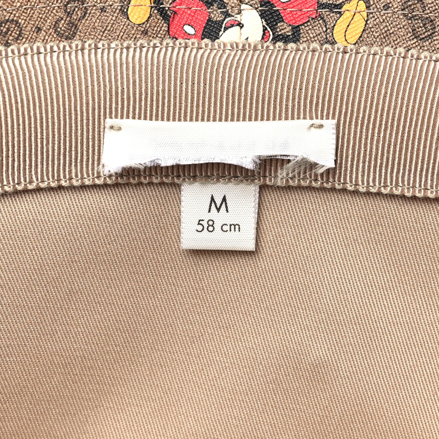 X DISNEY Mini Vintage GG Supreme Monogram Mickey Mouse Trent Bucket Hat M Beige Ebony Yellow