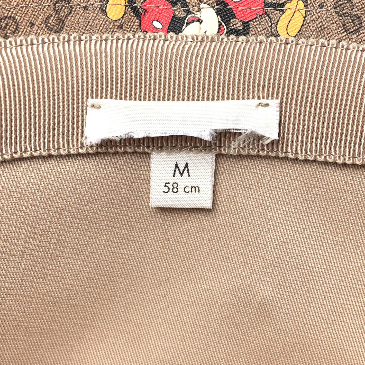 Gucci X DISNEY Mini Vintage GG Supreme Monogram Mickey Mouse Trent Bucket Hat M Beige Ebony Yellow 6 of 8