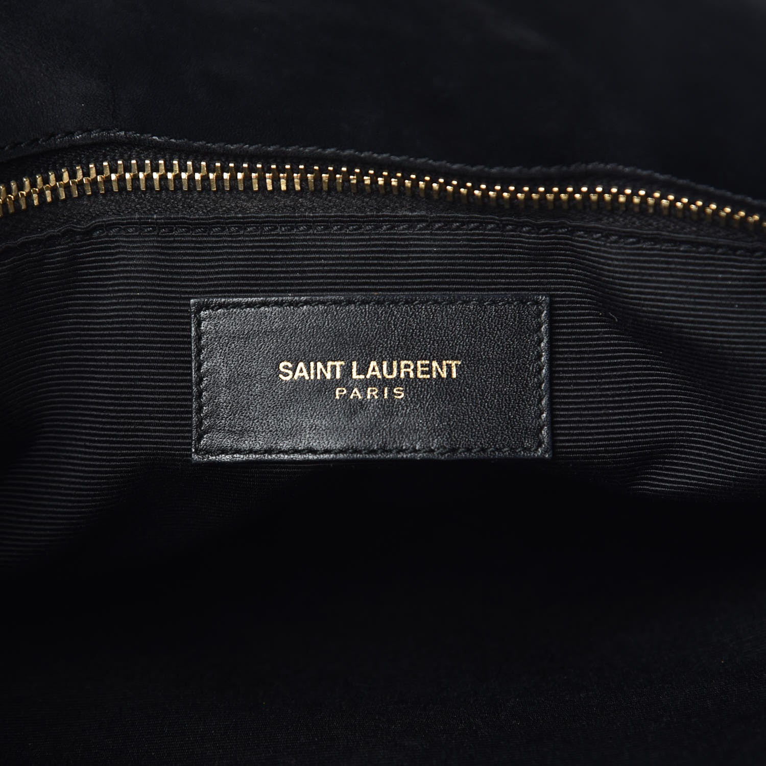 Saint Laurent Lambskin Matelasse Chevron Monogram Shopping Bag Black 6 of 16