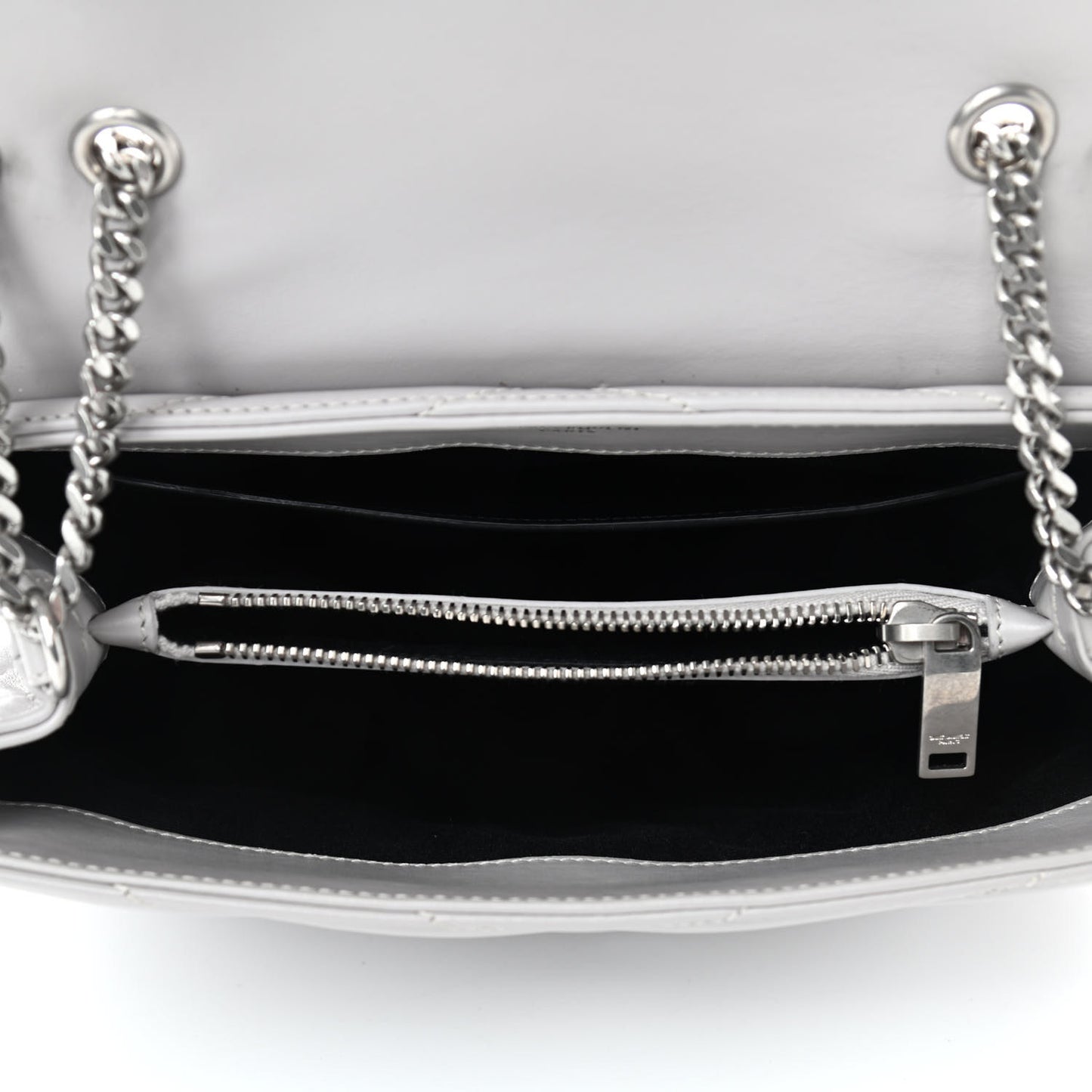 Calfskin Y Quilted Monogram Small Loulou Chain Satchel Granite