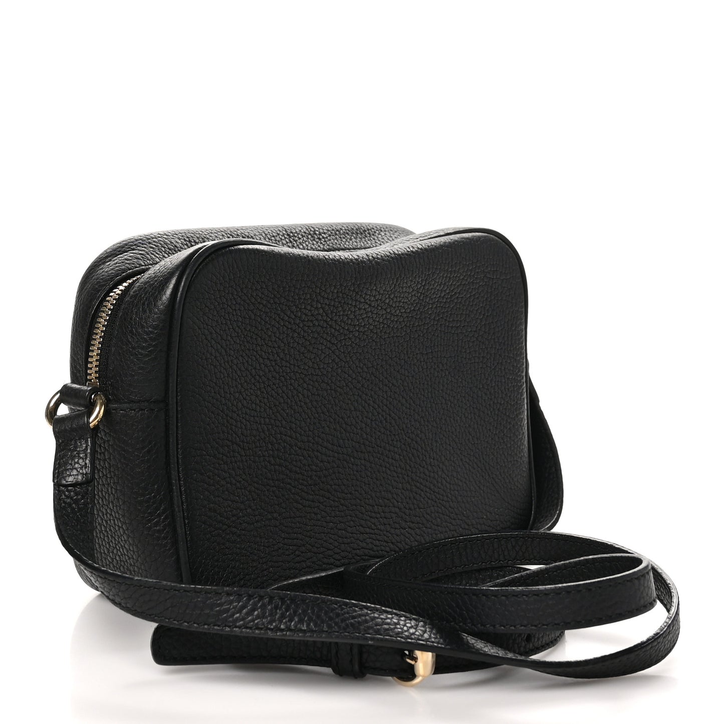 Pebbled Calfskin Small Soho Disco Bag Black