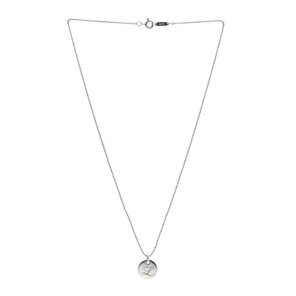 Tiffany Sterling Silver Letter L Disc Pendant Necklace 3 of 6