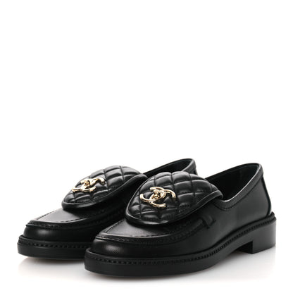 Chanel Lambskin Quilted CC Turnlock Loafers 36 Black 4 of 13