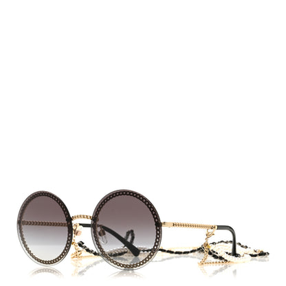 Chanel Round Chain Sunglasses 4245 Gold 1 of 7