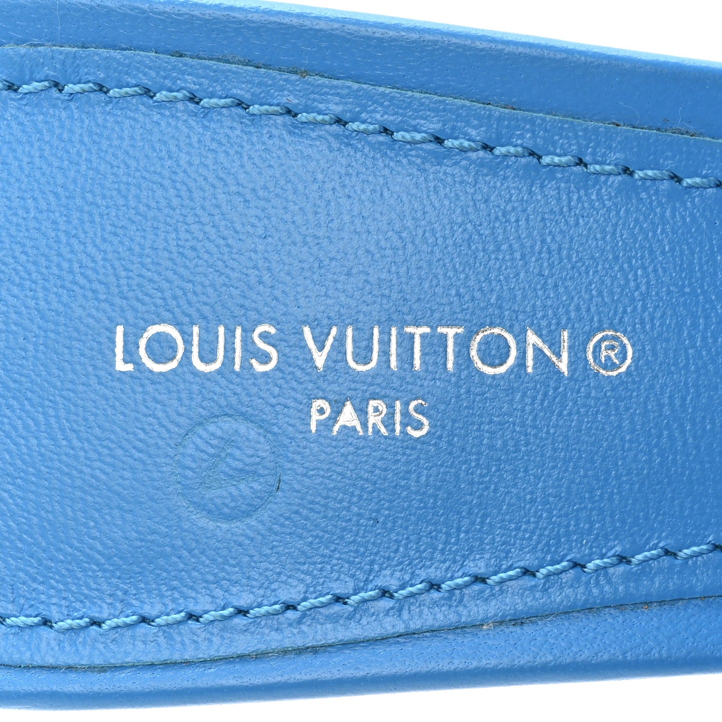 Lambskin Embossed Monogram Revival High Heel Mules 38 Blue