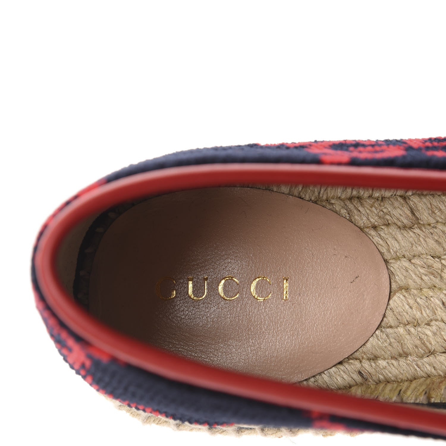 Gucci Terry Cloth GG Monogram Espadrilles 37 Blue Red 8 of 11