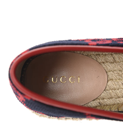 Gucci Terry Cloth GG Monogram Espadrilles 37 Blue Red 8 of 11