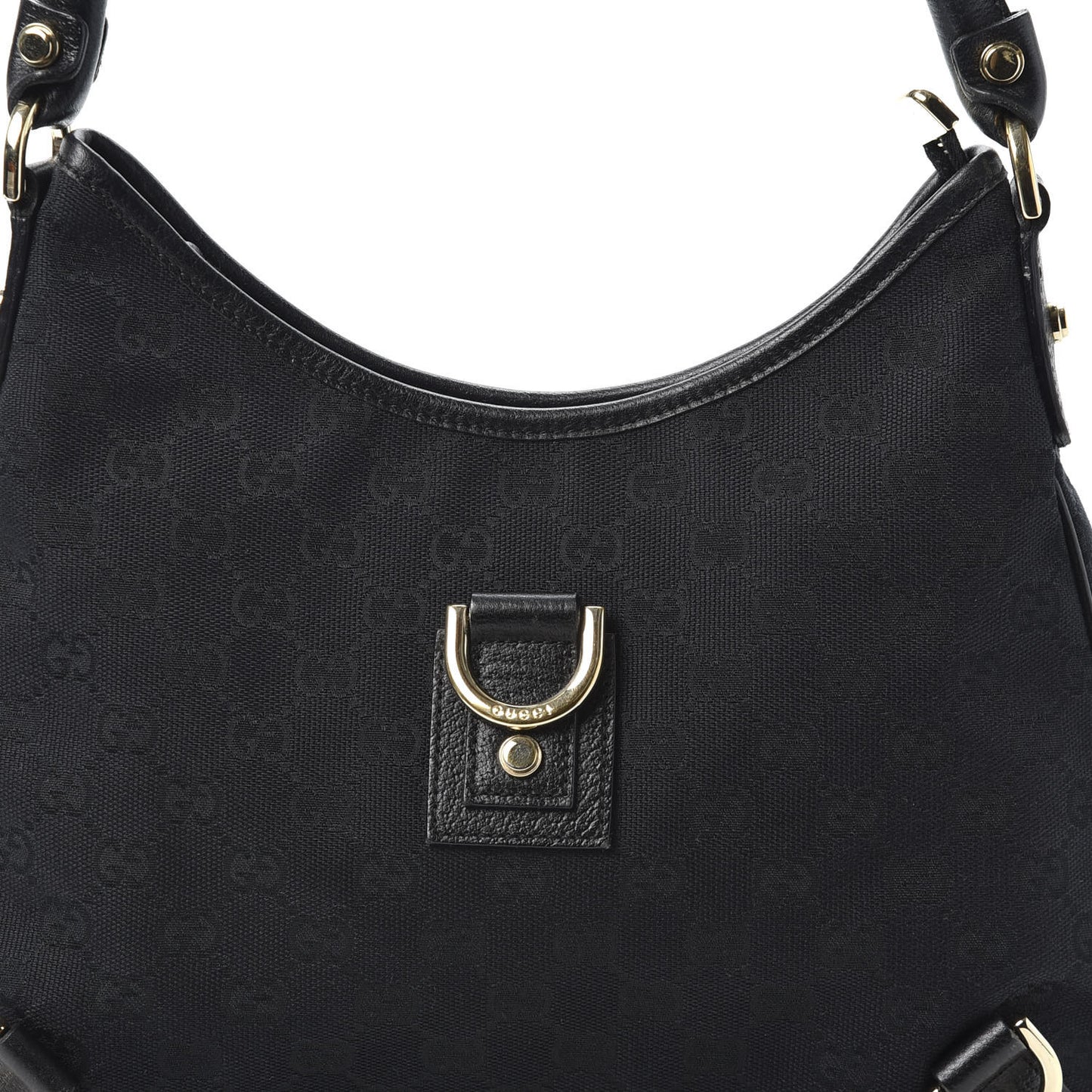 Monogram Medium Abbey D Ring Hobo Black