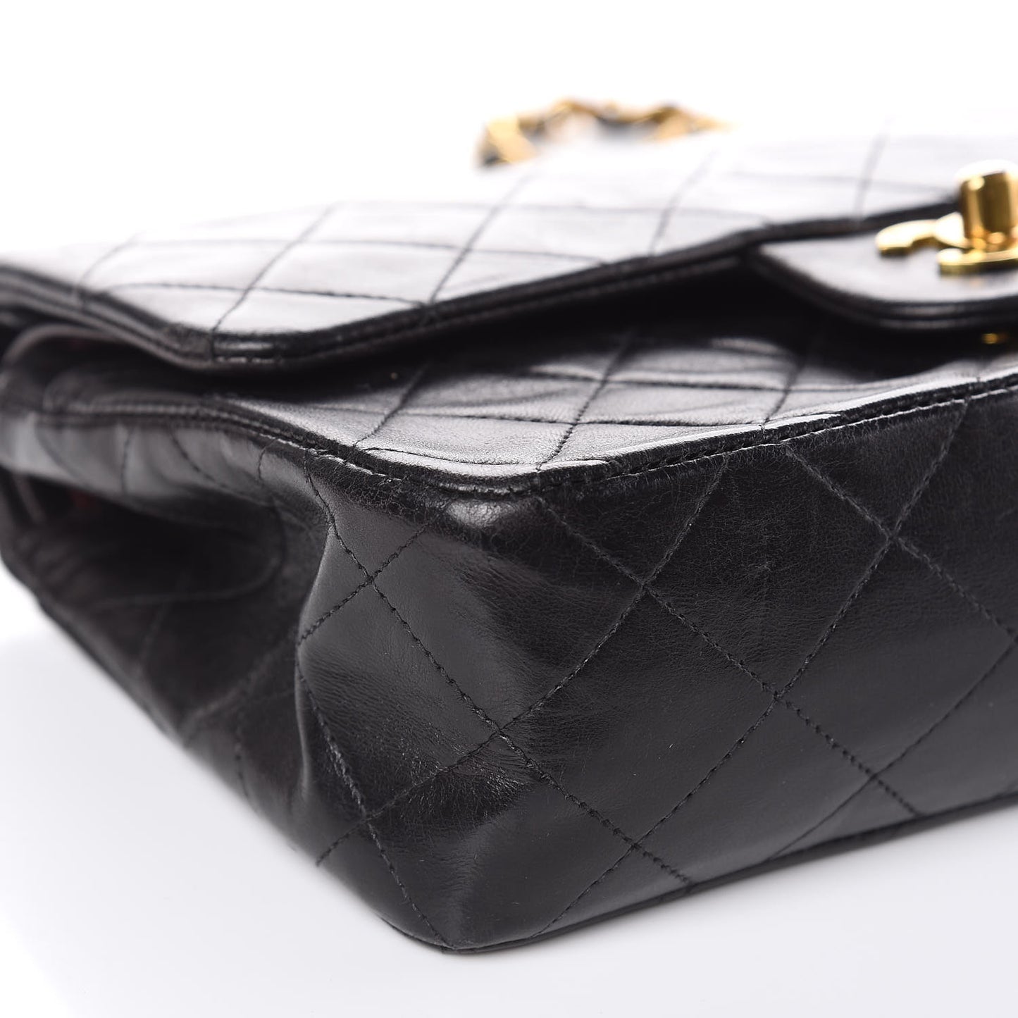 Lambskin Quilted Small Double Flap Black