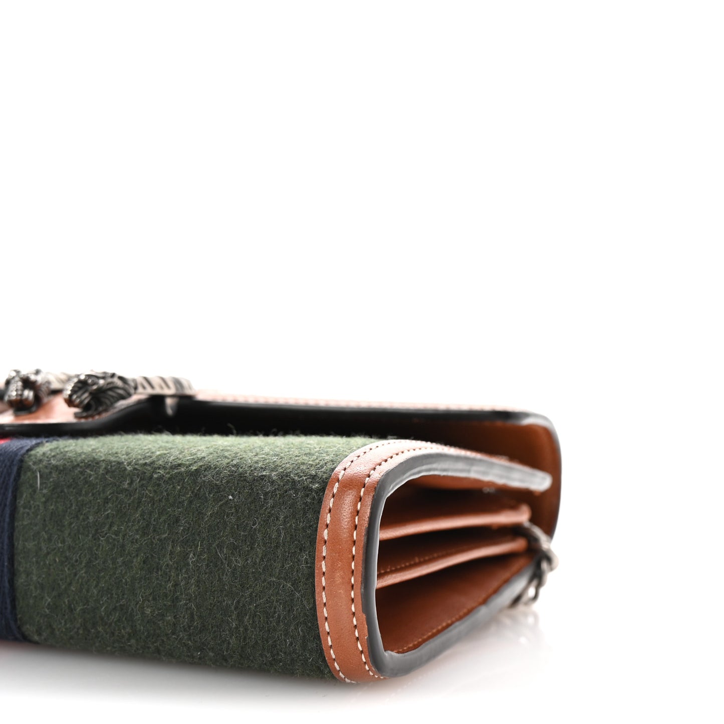 Loden Fabric Cuoio Harness Web Mini Dionysus Chain Wallet Underwood Harness Brown