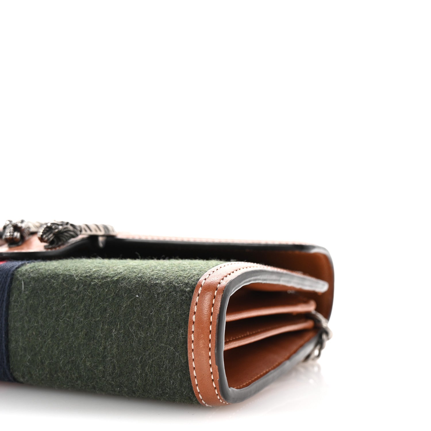 Gucci Loden Fabric Cuoio Harness Web Mini Dionysus Chain Wallet Underwood Harness Brown 10 of 10