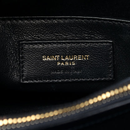 Saint Laurent Calfskin Y Quilted Monogram Small Loulou Chain Satchel Denim Brut 6 of 13