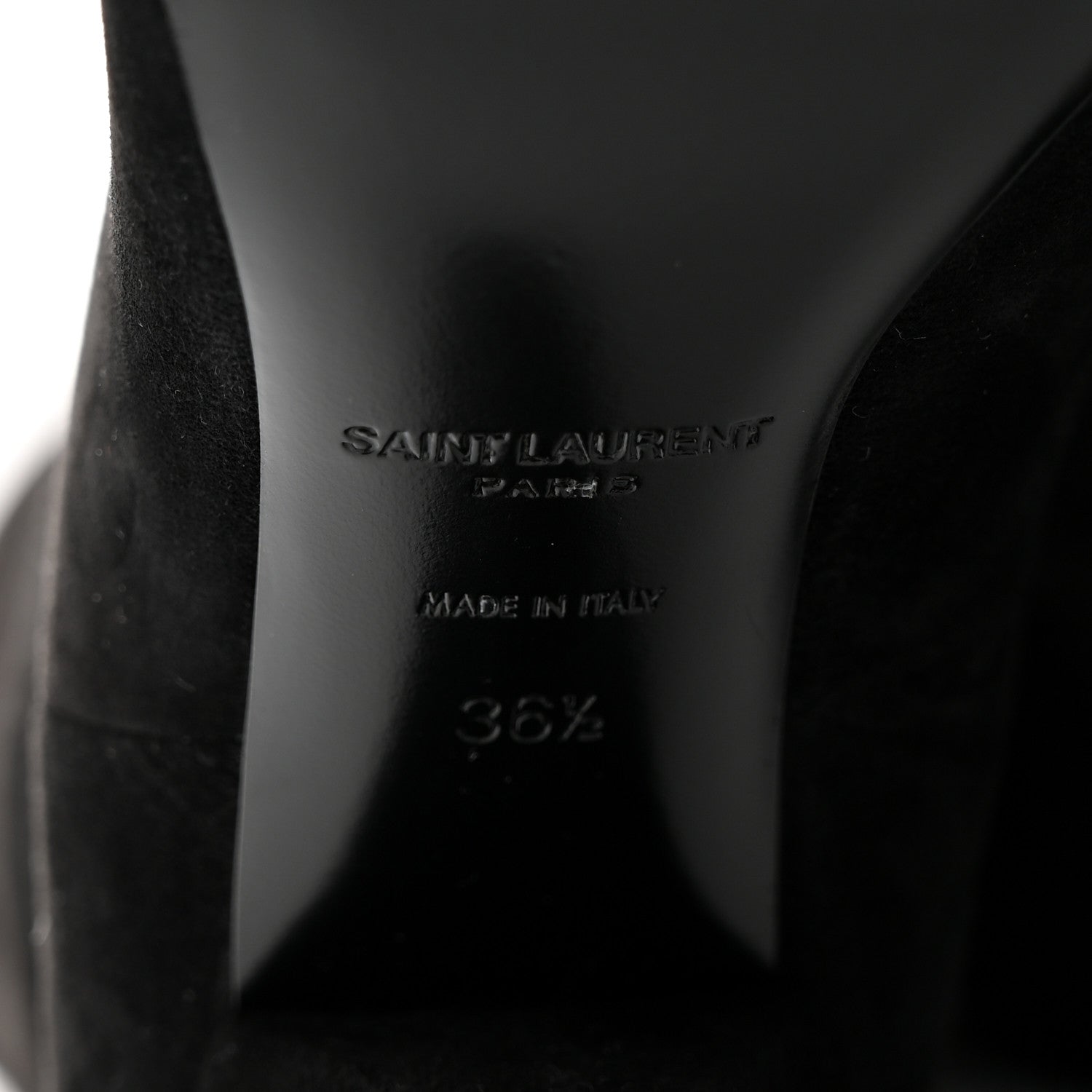 Saint Laurent Cashmere Suede Era 85 Over The Knee Boots 36.5 Black 6 of 7