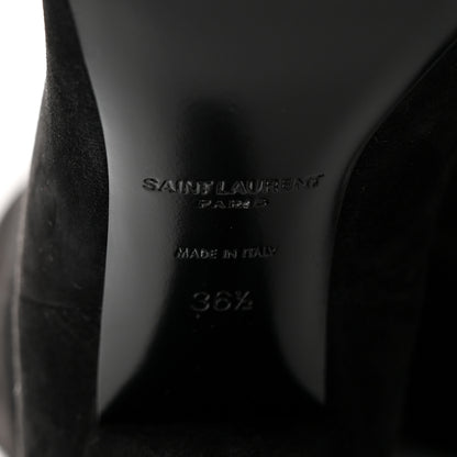 Saint Laurent Cashmere Suede Era 85 Over The Knee Boots 36.5 Black 6 of 7