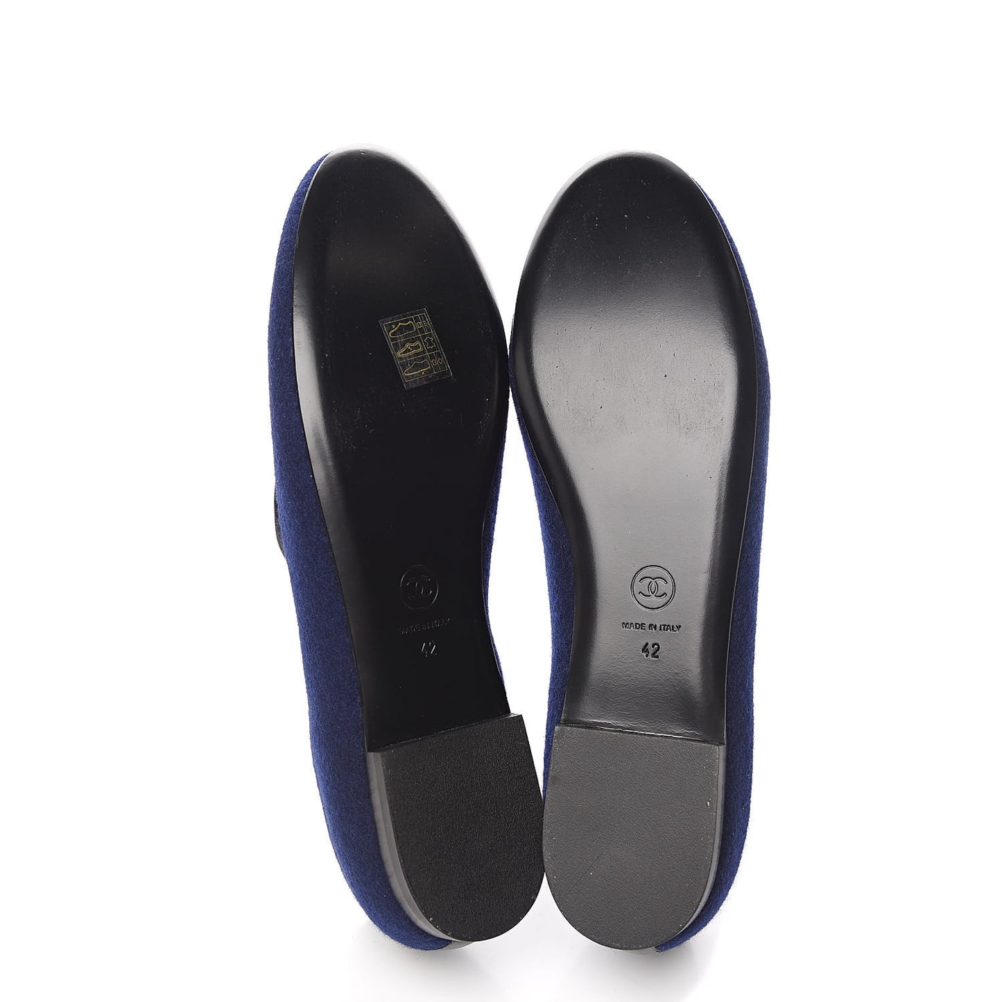 Fabric Lambskin Womens CC Mocassin Loafers 42 Navy Black