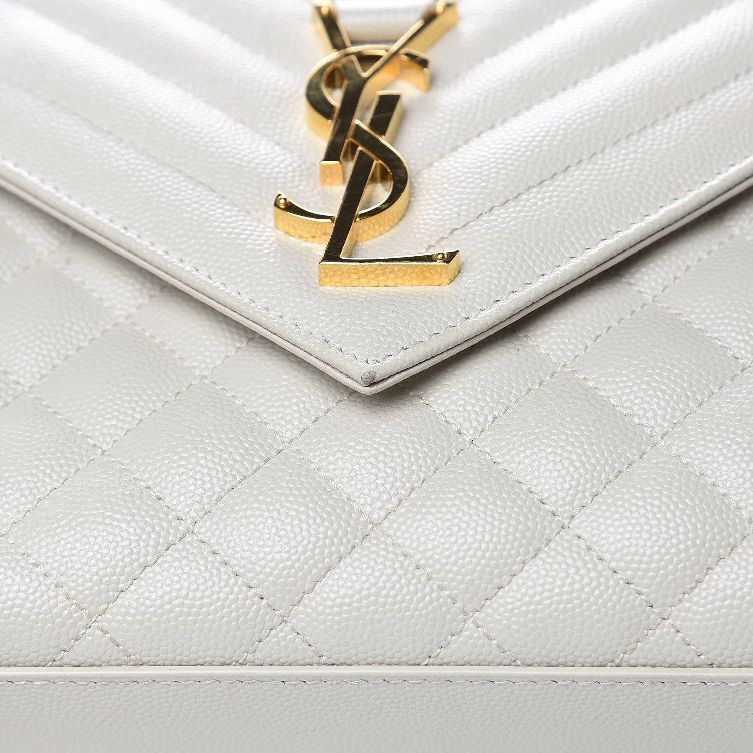 Saint Laurent Grain De Poudre Textured Mixed Matelasse Medium Triquilt Monogram Satchel Porcellana 10 of 14