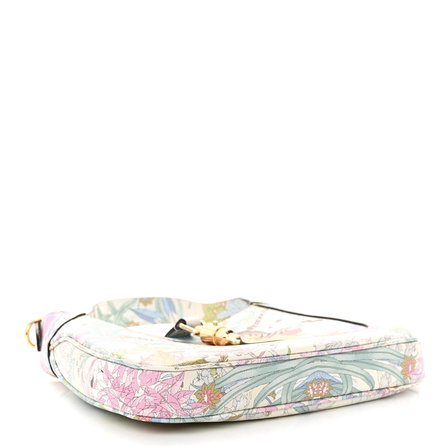 Gucci New Shangai Calfskin Tiger Savanah Small Jackie 1961 Hobo Chalky White Multicolor 4 of 14