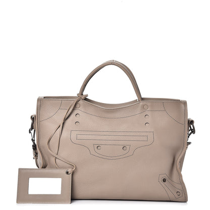 Balenciaga Veau Grana Perforated Blackout Hardware City Gris Cendre 1 of 8