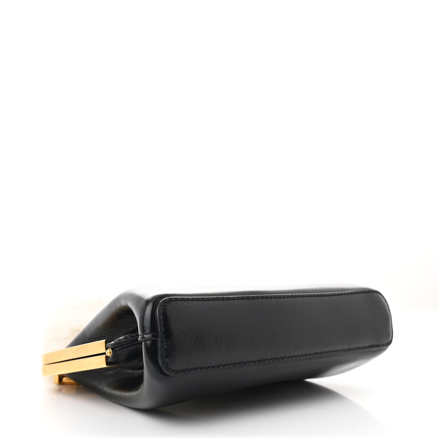 Crackle Patent Shearling Small Lilith Evening Bag Black
