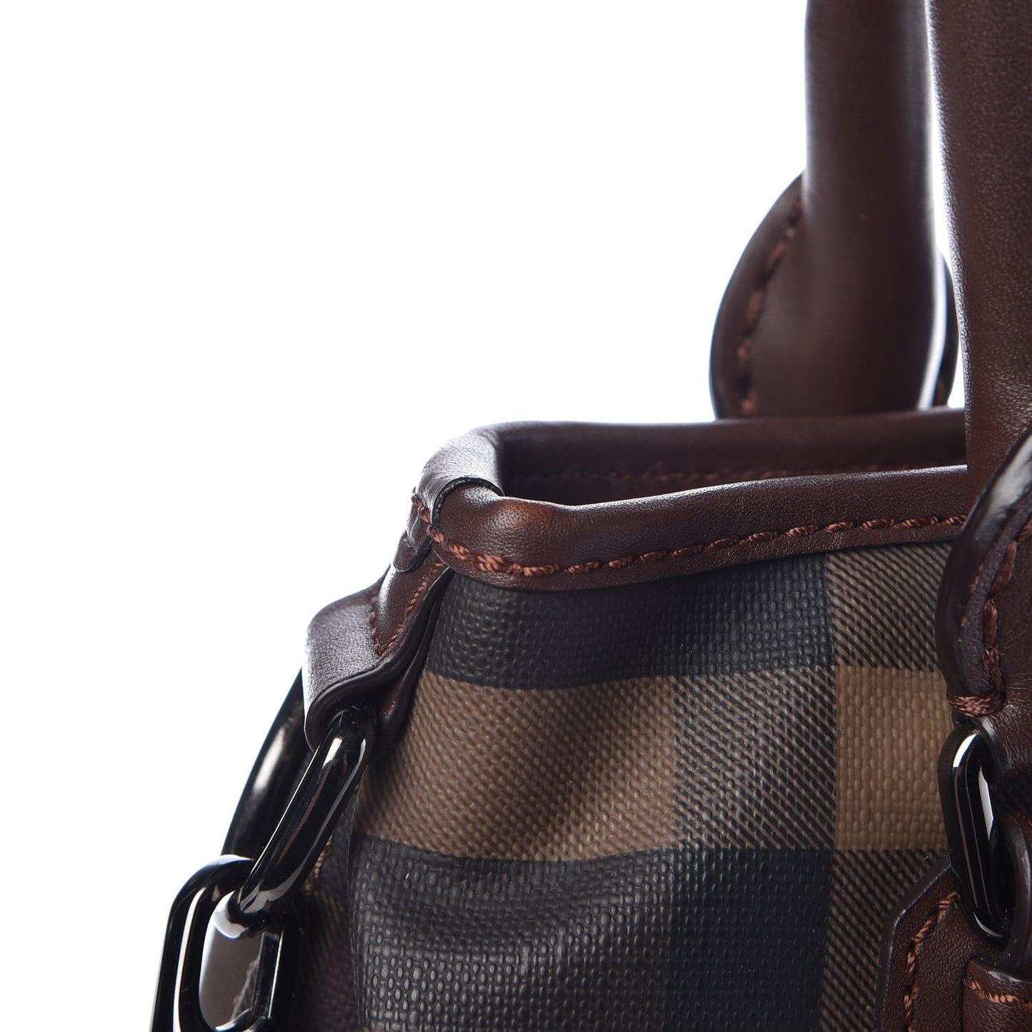 Smoked Check Small Northfield Tote Dark Tan