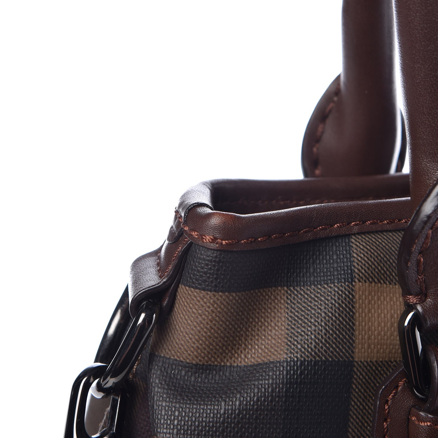Burberry Smoked Check Small Northfield Tote Dark Tan 12 of 12