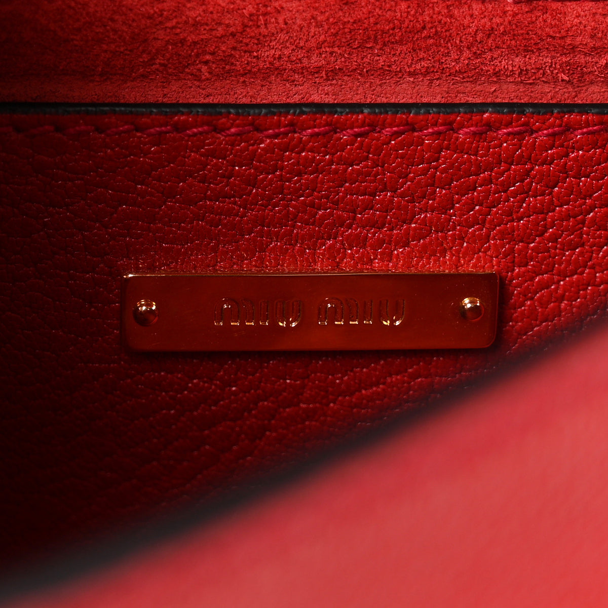 Goatskin Madras Soft Calf Crystal Embellished Shoulder Bag Red